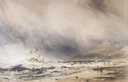 Bamborough Castle,Northumberland Stormy Weather (mk47), Anthony Vandyck Copley Fielding
